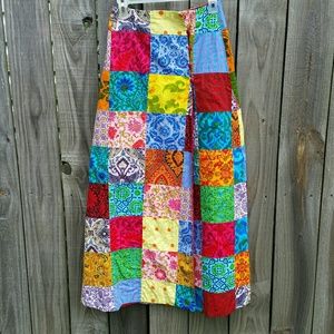 Handmade, reversible, quilt wrap skirt